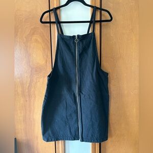 Cotton On Black Zip-Front Mini Overall Dress